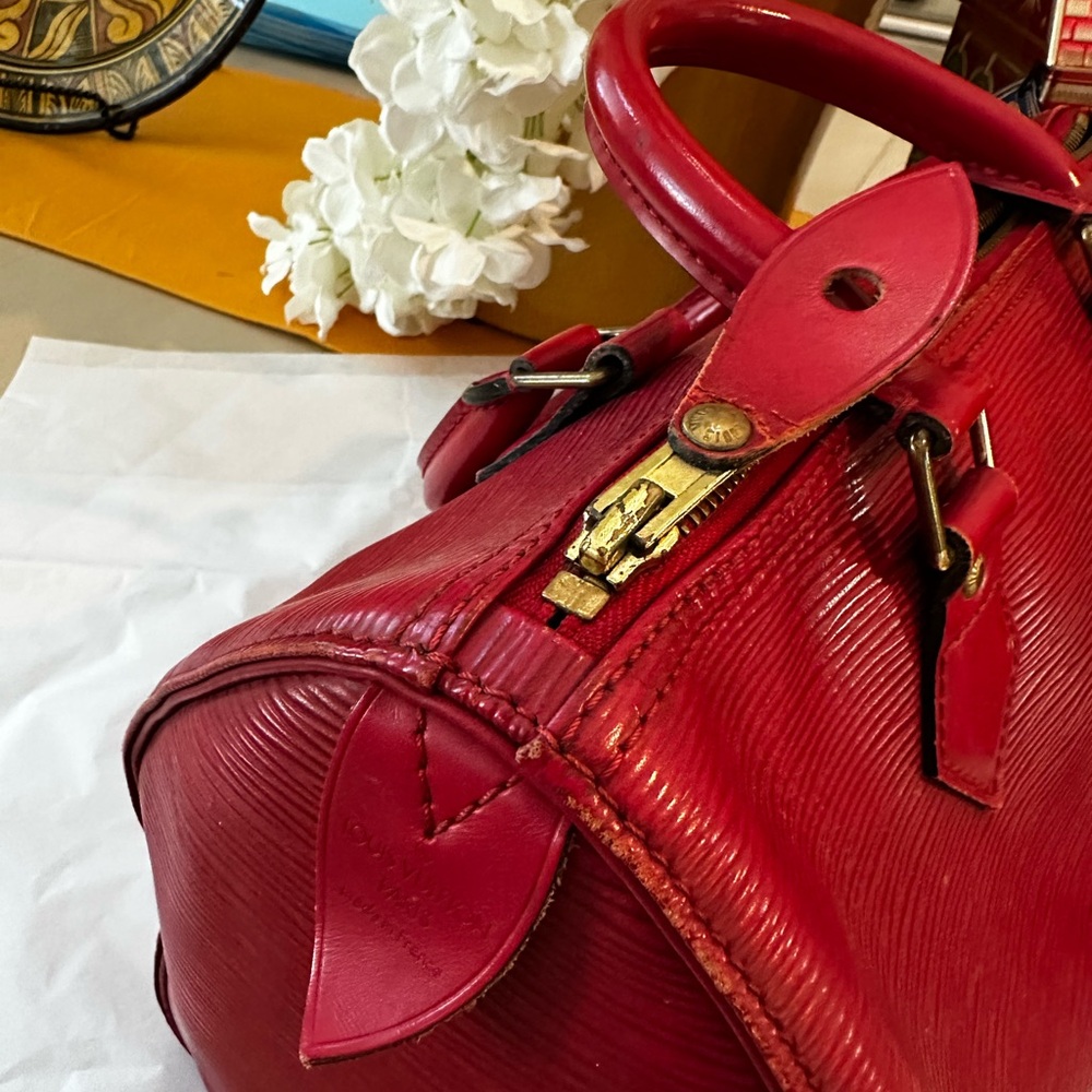 Louis Vuitton Red Epi Leather Handbag - Picture 12 of 16